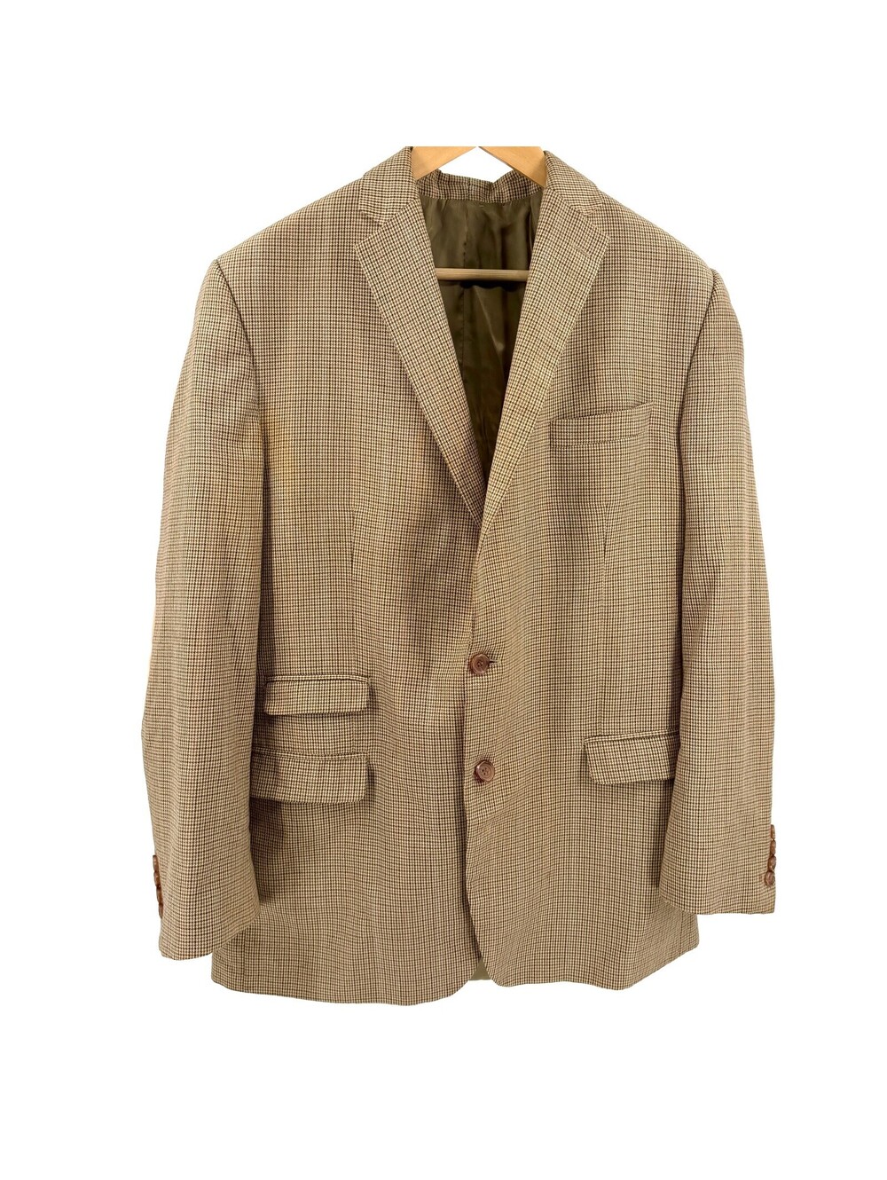 Vintage 90s Lauren Ralph Lauren Camel Houndstooth Blazer